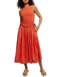 Free People - Nightingale Smocked Bodice Midi Sundress - Lyst
