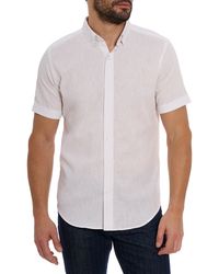 Robert Graham - Palmer Tailored Fit Short Sleeve Linen Blend Button-up Shirt - Lyst