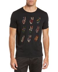 John Varvatos - Peace Hand Embroidered T-shirt - Lyst
