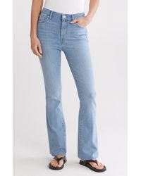 FRAME - Le Easy High Waist Raw Hem Flare Jeans - Lyst