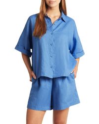 Sea Level - Tidal Resort Linen Cover-up Button-up Shirt - Lyst