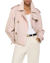 Burberry - Haltye Cotton Gabardine Crop Trench Jacket - Lyst