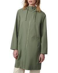 Bernardo - Water Resistant Hooded Long Raincoat - Lyst