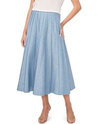 Halogen® - Pintuck Panel Midi Skirt - Lyst