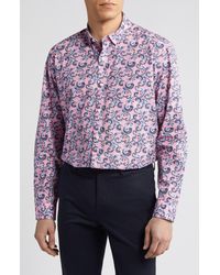 Johnston & Murphy - Paisley Print Cotton Button-up Shirt - Lyst