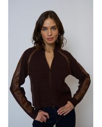 Central Park West - Atlas Raglan Leather Trim Zip Up - Lyst