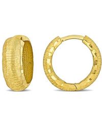 Julianna B - 6Mm Brushed Finish Huggie Hoop Earrings - Lyst