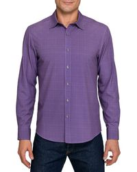 W.r.k. - Slim Fit Square Geo Print Performance Button-Up Shirt - Lyst