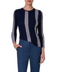 Akris - Stripe Virgin Wool & Silk Rib Sweater - Lyst