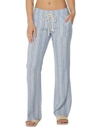 Roxy - Oceanside Stripe Linen Blend Pants - Lyst