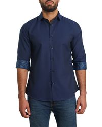 Jared Lang - Trim Fit Jacquard Dot Button-up Shirt - Lyst