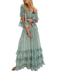 Free People - Morning Mist Short Sleeve Top & Maxi Skirt Set - Lyst