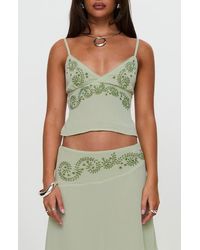 Princess Polly - Pappilion Embroidered Open Back Chiffon Camisole - Lyst