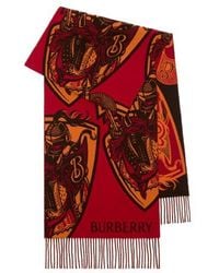 Burberry - Charging Knight Wool Cashmere Scarf - Lyst