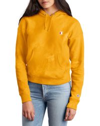 Champion Garment Dyed Reverse Weave Hoodie - Yellow