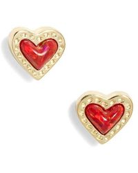 Kendra Scott - Mini Ari Heart Stud Earrings - Lyst