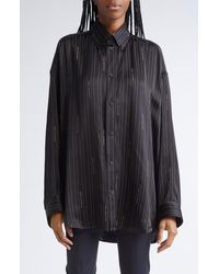 Balenciaga - Logo Stripe Cocoon Button-Down Shirt - Lyst