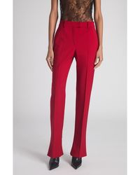 McQueen - Pleated Straight Leg Wool Trousers - Lyst