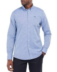 Barbour - Nelson Tailored Fit Solid Linen & Cotton Button-Down Shirt - Lyst
