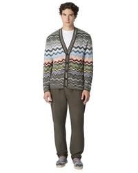 Missoni - Cotton And Viscose Chevron Cardigan With Greek Motif - Lyst