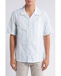 NN07 - Julio 5412 Stripe Short Sleeve Button-up Camp Shirt - Lyst