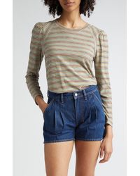 Veronica Beard - Mason Stripe Long Sleeve Cotton T-shirt - Lyst