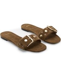 Mango - Studded Buckle Strap Slide Sandal - Lyst
