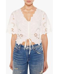 Mother - The Social Butterfly Lace Crop Top - Lyst