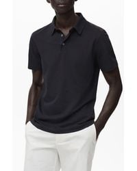 Mango - Solid Cotton Blend Piqué Polo - Lyst