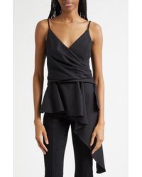 Veronica Beard - Solange Faux Wrap Asymmetric Hem Peplum Top - Lyst