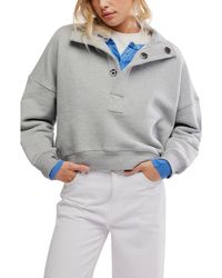 Free People - Timeless Snap Placket Pullover - Lyst