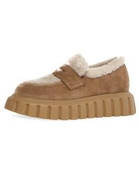 Voile Blanche - Grenelle Genuine Shearling & Suede Platform Loafer - Lyst