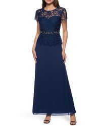 Marina - Lace Bodice A-line Gown - Lyst