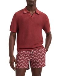 Bugatchi - Pointelle Stitch Cotton & Silk Polo Sweater - Lyst