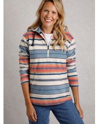 Weird Fish - Lana 1/4 Zip Stripe Microfleece Hoodie - Lyst