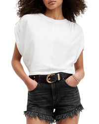AllSaints - Cassie Tie Sleeve Cotton T-shirt - Lyst