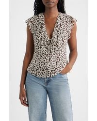 Rails - Carmine Floral Flutter Sleeve Top - Lyst