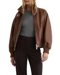 Reiss - Cara Leather Bomber Jacket - Lyst