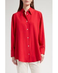 The Row - Andra Silk Button-up Shirt - Lyst