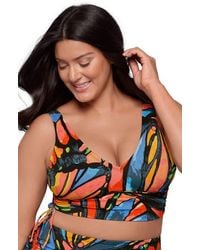 S3 Apparel - Supportive And Sculpting Cinched Adjustable Midkini Swimsuit Top - Lyst