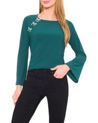 Cece - Pearly Bow Knit Top - Lyst