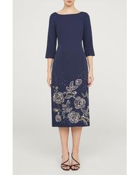 womens blue midi dress Maeve Corset Midi Dress in Navy – Elegant & Chic