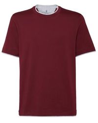 Brunello Cucinelli - T-Shirt With Faux-Layering - Lyst