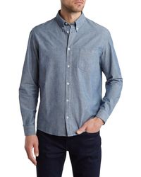 A.P.C. - A. P.c. Edouard Organic Cotton Chambray Button-down Shirt - Lyst