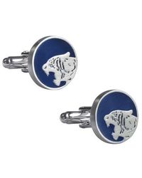 Link Up - Roaring Tiger Silhouette Cufflinks With Enamel - Lyst