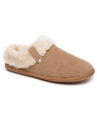 Minnetonka - Camp Collar Faux Fur Scuff Slipper - Lyst
