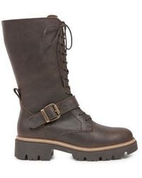 Celtic & Co. - Strap Detail Lace Up Mid Calf Boots - Lyst