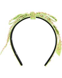 Lele Sadoughi - Beaded Velvet Ribbon Headband - Lyst