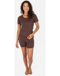 Leveret - Short Cotton Solid Pajama Set - Lyst