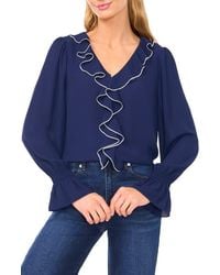 Cece - Ruffle V-Neck Top - Lyst